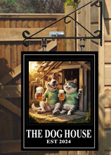 Load image into Gallery viewer, The Dog House Friends 2 Personalised Swinging Custom made Hanging Pub and Bar Sign Various sizes