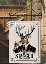 Load image into Gallery viewer, The Stagger Inn NEW STYLE Swinging Custom made Hanging Pub and Bar Sign Various size