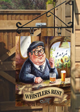 Load image into Gallery viewer, The Whistlers Rest Swinging Custom made Hanging Pub and Bar Sign Various size (Copy)