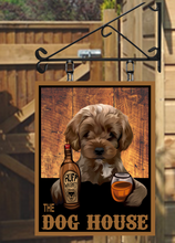 Load image into Gallery viewer, The Dog House Various Breeds Personalised Swinging Custom made Hanging Pub and Bar Sign Various sizes
