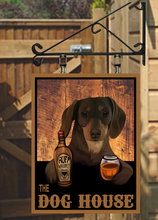 Load image into Gallery viewer, The Dog House Various Breeds Personalised Swinging Custom made Hanging Pub and Bar Sign Various sizes
