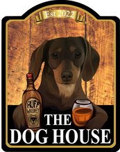 Load image into Gallery viewer, The Dog house Dome Top Swinging Custom made Hanging Pub and Bar Sign Various sizes