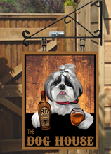 Load image into Gallery viewer, The Dog House Various Breeds Personalised Swinging Custom made Hanging Pub and Bar Sign Various sizes
