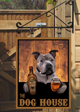 Load image into Gallery viewer, The Dog House Various Breeds Personalised Swinging Custom made Hanging Pub and Bar Sign Various sizes
