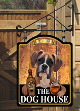 Load image into Gallery viewer, The Dog house Dome Top Swinging Custom made Hanging Pub and Bar Sign Various sizes