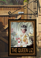 Load image into Gallery viewer, The Queen Elizabeth personalised Swinging Custom made Hanging Pub and Bar Sign Various sizes
