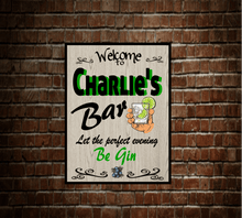 Load image into Gallery viewer, Gin Bar metal sign in various sizes