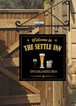 Load image into Gallery viewer, Square shaped Bar Personalised Swinging Custom made Hanging Pub and Bar Sign various sizes