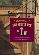 Load image into Gallery viewer, Square shaped Bar Personalised Swinging Custom made Hanging Pub and Bar Sign various sizes
