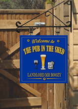 Load image into Gallery viewer, Square shaped Bar Personalised Swinging Custom made Hanging Pub and Bar Sign various sizes