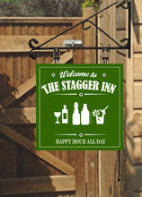 Load image into Gallery viewer, Square shaped Siluette Bar Personalised Swinging Custom made Hanging Pub and Bar Sign various sizes