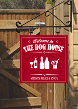 Load image into Gallery viewer, Square shaped Siluette Bar Personalised Swinging Custom made Hanging Pub and Bar Sign various sizes