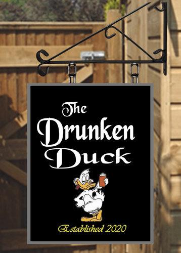 The Drunken Duck Personalised Swinging Custom made Hanging Pub and Bar Sign Various sizes