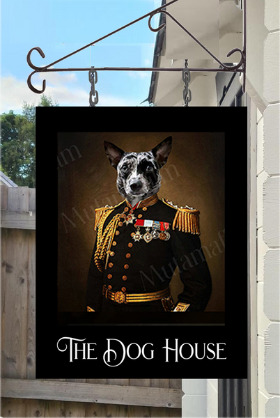 Royal Pet Portrait Style Personalised Swinging Custom made Hanging Pub and Bar Sign