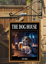 Load image into Gallery viewer, The Beagle Dog House Swinging Custom made Hanging Pub and Bar Sign Various sizes
