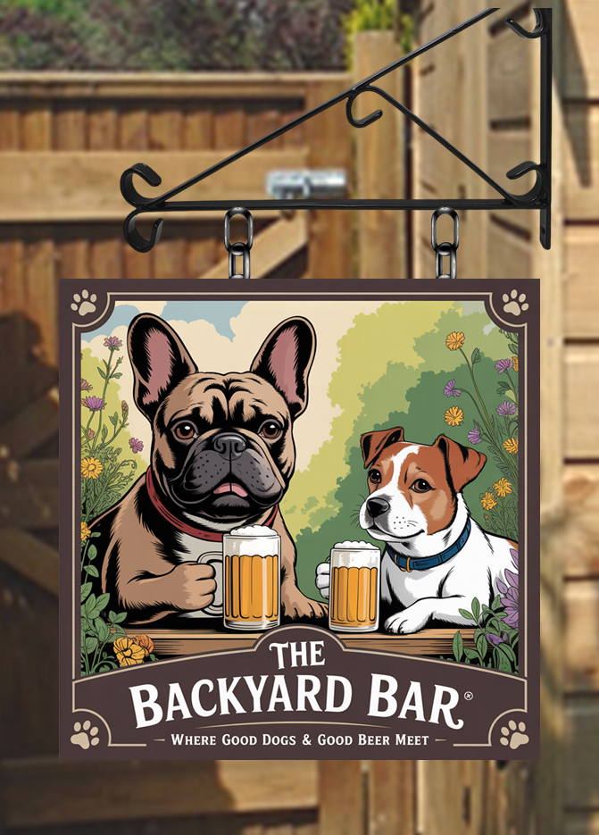 The Backyard Bar Square design Bar Personalised Swinging Custom made Hanging Pub and Bar Sign various sizes (Copy) (Copy)