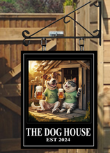 Load image into Gallery viewer, The Dog House Friends 2 Personalised Swinging Custom made Hanging Pub and Bar Sign Various sizes
