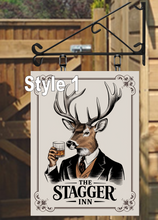 Load image into Gallery viewer, The Stagger Inn NEW STYLE Swinging Custom made Hanging Pub and Bar Sign Various size
