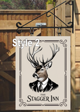 Load image into Gallery viewer, The Stagger Inn NEW STYLE Swinging Custom made Hanging Pub and Bar Sign Various size
