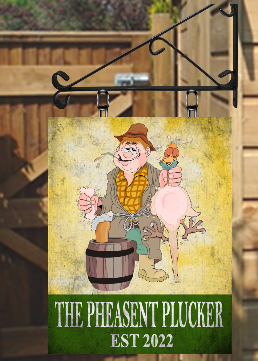 The Pheasant Plucker Personalised Swinging Custom made Hanging Pub and Bar Sign Various sizes