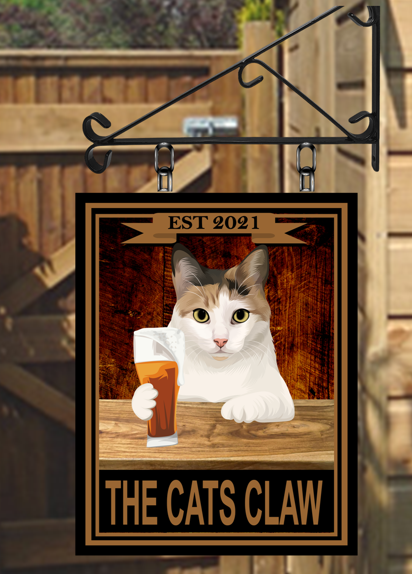 The Cats Claw Swinging Custom made Hanging Pub and Bar Sign Various sizes