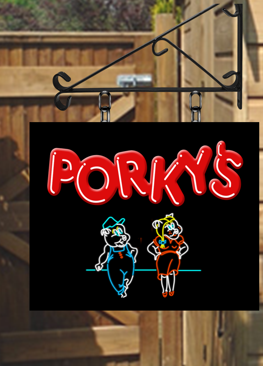 Porkys Personalised Swinging Custom made Hanging Pub and Bar Sign Various sizes