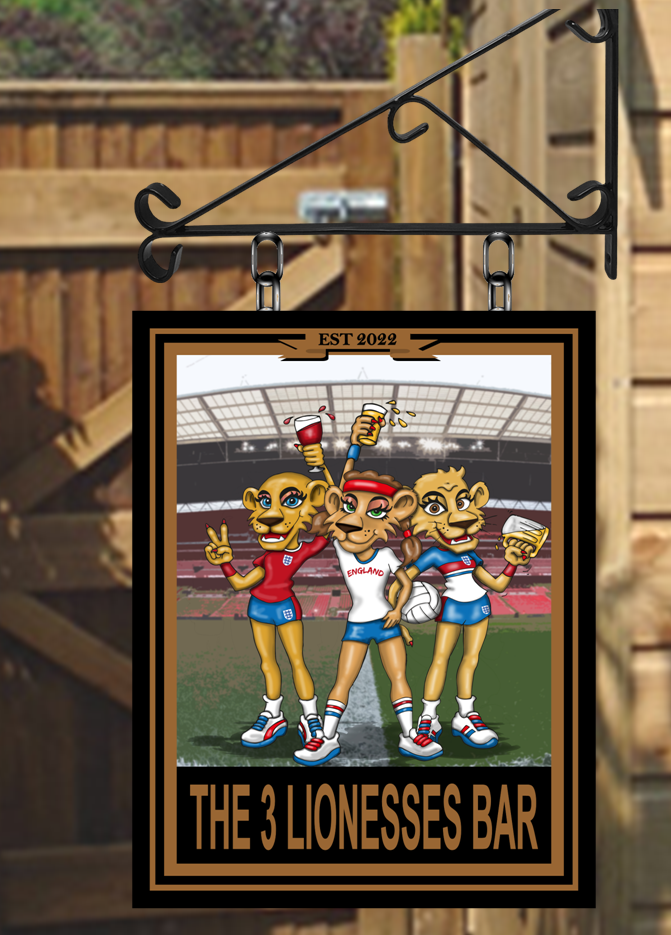 The 3 Lionesses Sports bar custom made Hanging Pub and Bar Sign Various sizes