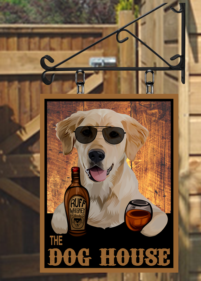 The Dog House  Personalised Swinging Custom made Hanging Pub and Bar Sign Various sizes