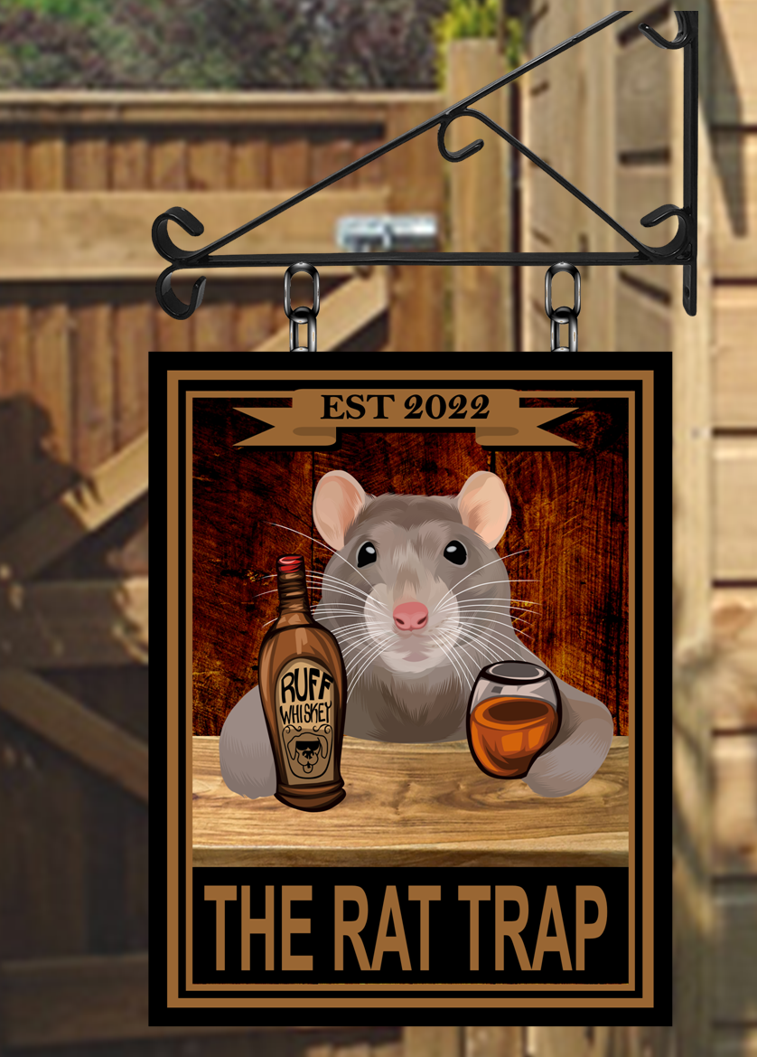 The Rat Trap Personalised Swinging Custom made – BarSigns UK