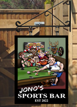 Load image into Gallery viewer, The Sports Bar 4 nations custom made Hanging Pub and Bar Sign Various sizes
