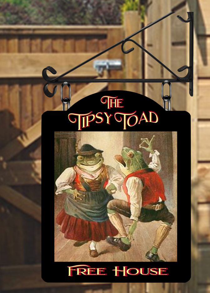 The Tipsy Toad Dome Top Swinging Custom made Hanging Pub and Bar Sign Various sizes