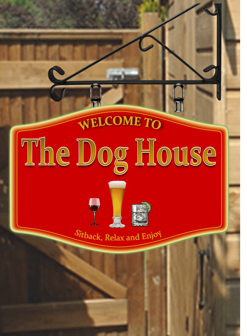 Personalised Circular Pub Sign - Acrylic High Gloss - Garden Shed Home Bar Decor