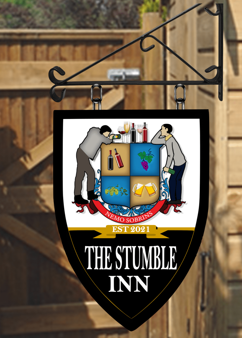 Copy of Your own image and text onto  Shield shaped Bar Personalised Swinging Custom made Hanging Pub and Bar Sign