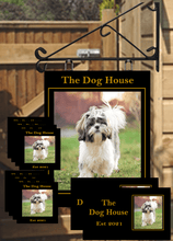 Load image into Gallery viewer, Fully Personalised Dog House Custom made Hanging Bar Sign 35cm x 28cm multi buy
