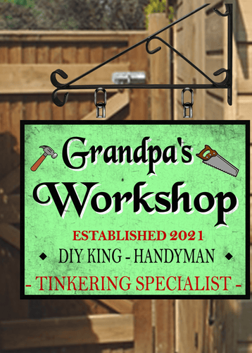 GrandPa's Workshop Swinging Custom made Hanging Pub and Bar Sign Various sizes