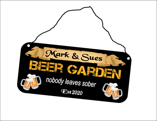 Copy of Hanging Personalised Bar Sign Garden BBQ Alcohol Man Cave Backyard Plaque pub