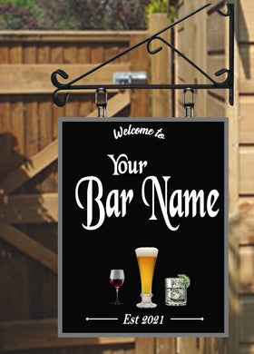 Personalised Custom made Hanging Bar Sign Various sizes