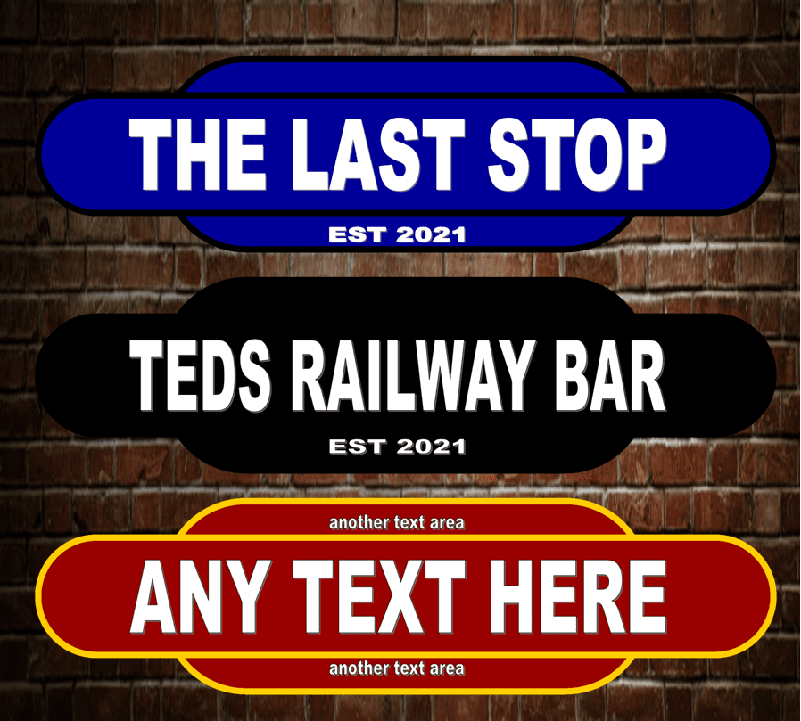 Personalised Railway Totem metal signs