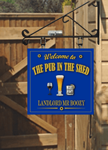 Load image into Gallery viewer, Square shaped Bar Personalised Swinging Custom made Hanging Pub and Bar Sign various sizes
