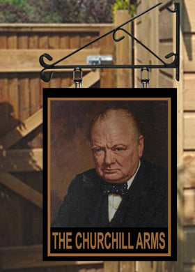 The Churchill Arms Personalised Swinging Custom made Hanging Pub and Bar Sign Various sizes