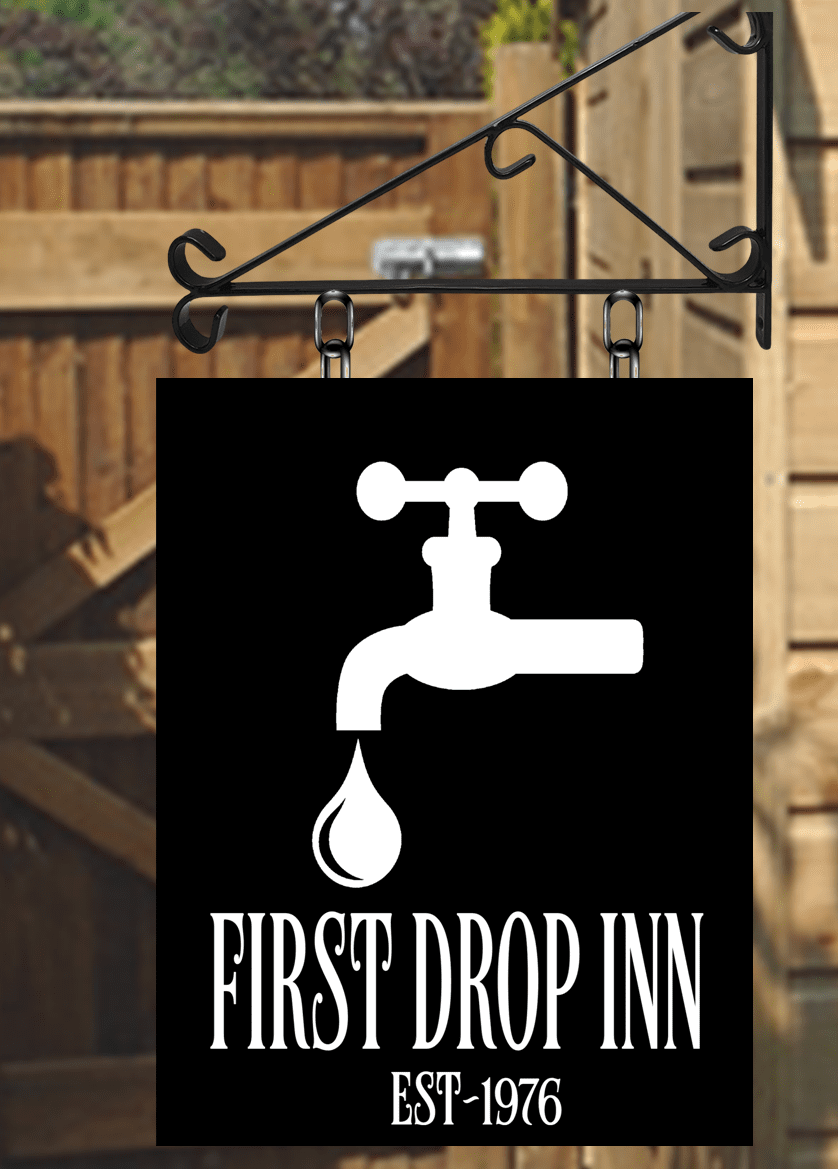 The Fist Drop Inn Design Personalised Swinging Custom made Hanging Pub and Bar Sign Various sizes
