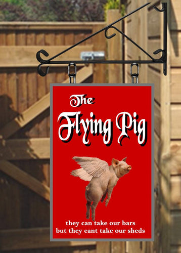 The Flying Pig Personalised Swinging Custom made Hanging Pub and Bar Sign Various sizes