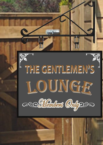 The Gentlemans Lounge  Personalised Swinging Custom made Hanging Pub and Bar Sign Various sizes