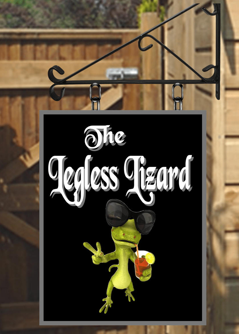 The Legless Lizard Swinging Custom made Hanging – BarSigns UK