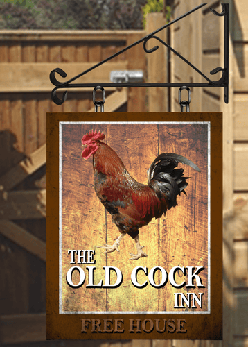 The Old Cock Inn personalised Swinging Custom made Hanging Pub and Bar Sign Various sizes