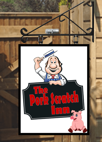 The Pork scratch Inn funny Swinging Custom made Hanging Pub and Bar Sign Various sizes