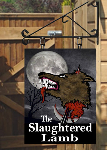 The Slaughtered Lamb Personalised Swinging Custom made Hanging Pub and Bar Sign Various sizes