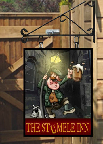 The Stumble Inn Personalised Swinging Custom made Hanging Pub and Bar Sign Various sizes
