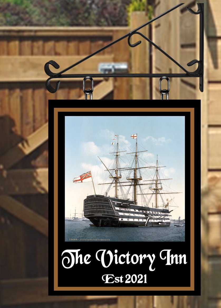 The Victory Inn Personalised Swinging Custom made Hanging Pub and Bar Sign Various sizes