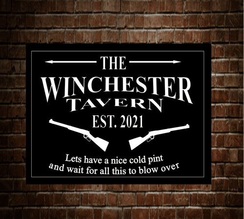 The Winchester Sean of the Dead metal sign in various sizes
